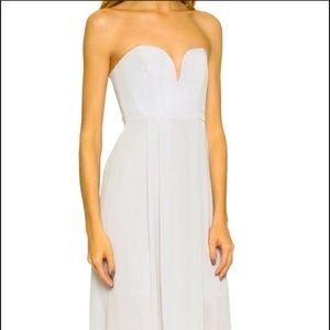 Silk strapless maxi dress